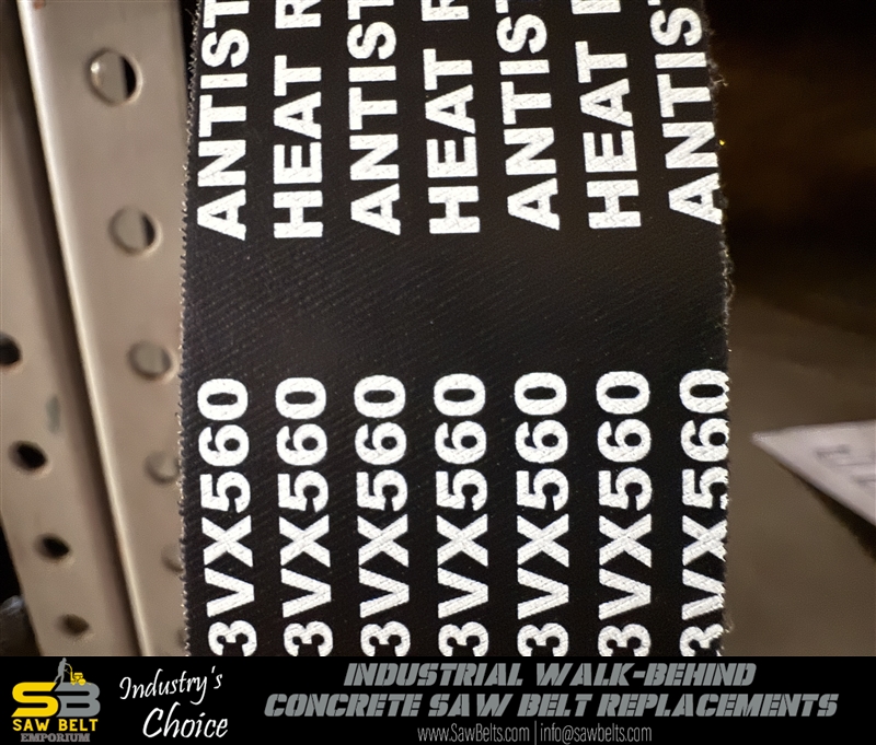 Review image from 3/3VX560 walk-behind concrete saw belt