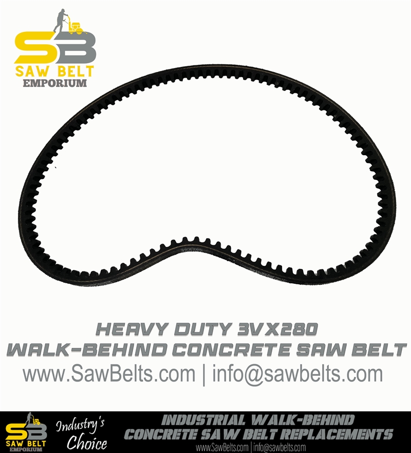 Review image from 3VX280 walk-behind concrete saw belt