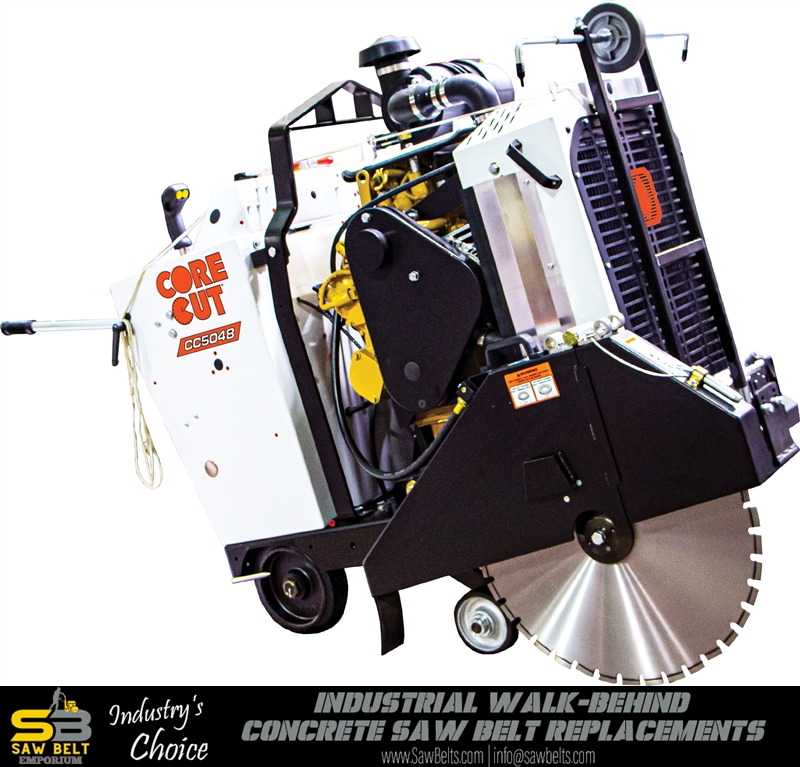 Review image from 3VX600 walk-behind concrete saw belt