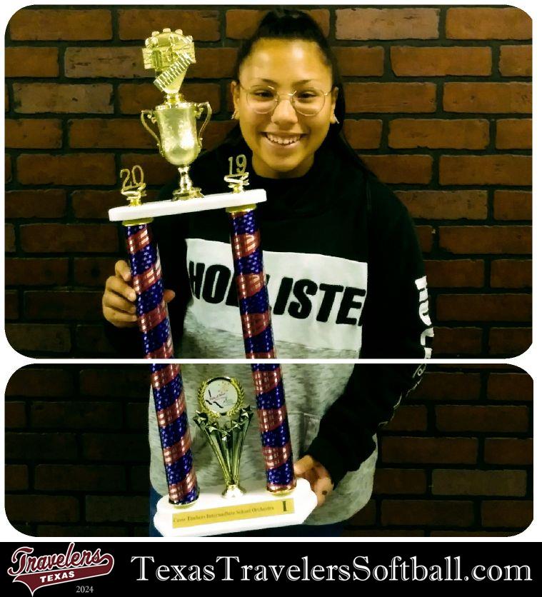 Review image from 2024 Texas Travelers Catcher/Utility Player Mya F.Alonso Wins 1st Place In Orchestra Competition